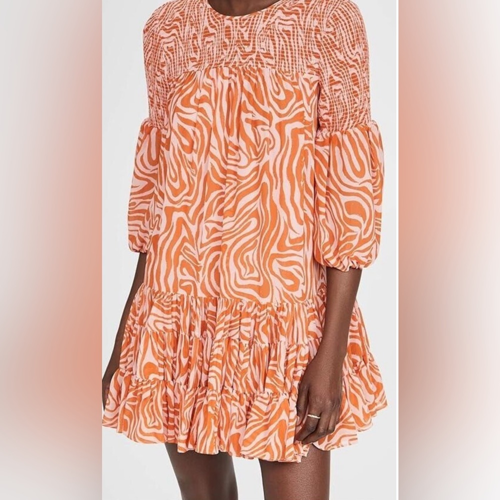 Cinq a Sept Puff Sleeve Swing Dress